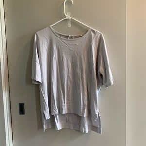 Oversized split hem top.